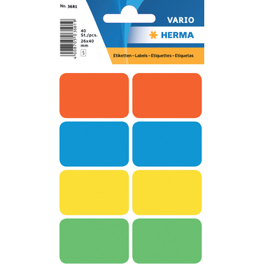 HERMA Etiquettes 26×40mm 3681 ass. 40 pcs.
