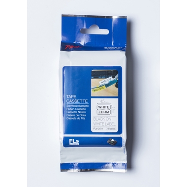 PTOUCH Einzelfähnchen schwarz/weiss FLE-2511 PTP900W 21mmx45mm