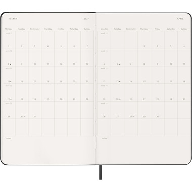 MOLESKINE Agenda Classic Large 2027 DHB12WV3Y27 1S/2P noir HC 13x21cm