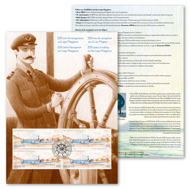 Foglio souvenir «200 anni di navigazione sul Lago Maggiore»