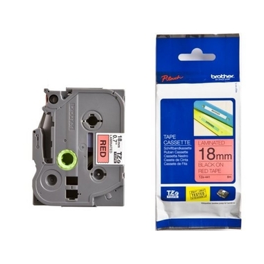 PTOUCH Band, laminiert schwarz/rot TZe-441 PT-2450DX 18 mm