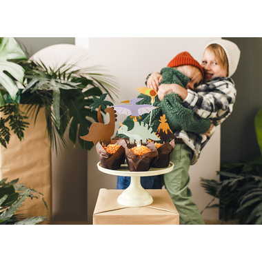 PARTYDECO Caketopper 12cm KPT71 Dinosauro 6 pezzi