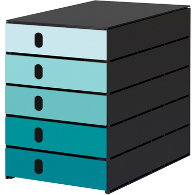 STYRO Module class. styroval color 14-8000.9aq noir/aqua 5 tiroirs