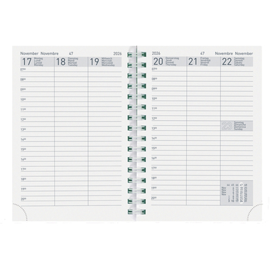 BIELLA Taschenagenda Rex Wire-O 2026 825778000026U 1W/2S Ersatz ML 10.1x14.2cm