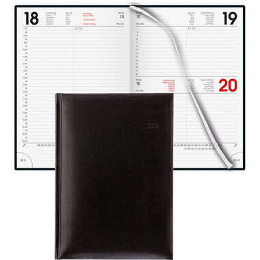 BIELLA Geschäftsagenda Budget 2026 809801020026U 1T/1S schwarz ML 14.5x20.5cm