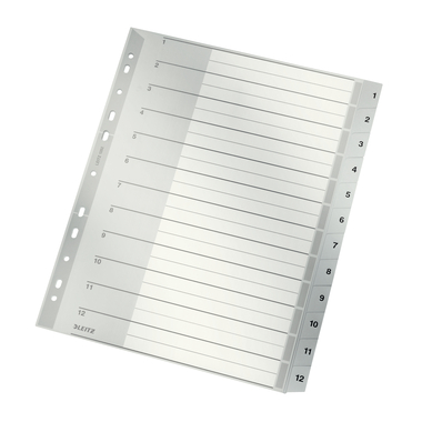 LEITZ Register PP A4+ 12820000 grau 1-12