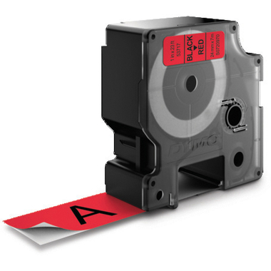 DYMO Schriftband D1 S0720970 schwarz/rot 24mm/7m