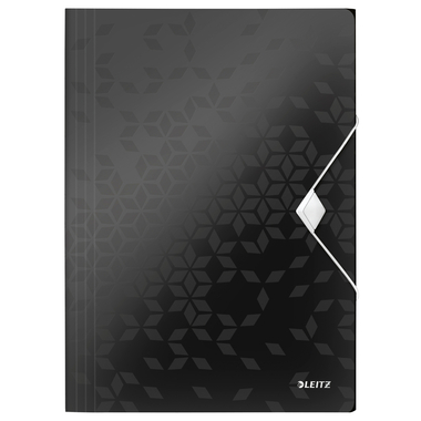 LEITZ Gummibandmappe WOW A4 4599-00-95 schwarz für 150 Blatt