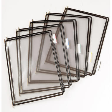 TARIFOLD Drehtaschen T-Display 6114007 schwarz, 5 Tabs 50mm 10 Stück
