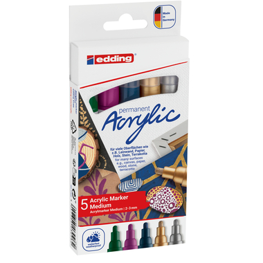 EDDING Acrylmarker 5100 2-3mm 5100-E5-999 metallic, ass. 5 pezzi