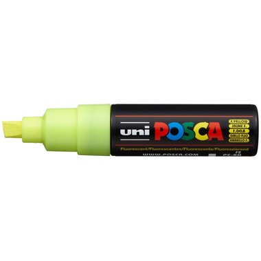 POSCA Marker 8mm PC8K F.YELLO fluo gelb, Keilspitze