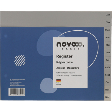 NOVOOO Répertoires PP 1/2 haut 40974 gris Jan-Déc FR