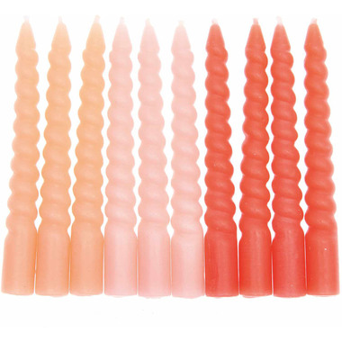 RICO DESIGN Spiralkerzen 10cm 400103 Smokey rosa Mix 10 Stück