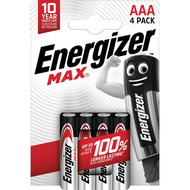 Pile Energizer Max Micro (AAA), 4 pcs Pack de 4 piles alcalines AAA Energizer Max