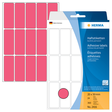 HERMA Etiquettes 20×50mm 2416 rouge 360 pcs.