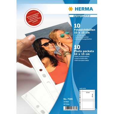 HERMA Dossier Fotophan 10x15cm 7586 4 pièces/10 feuilles