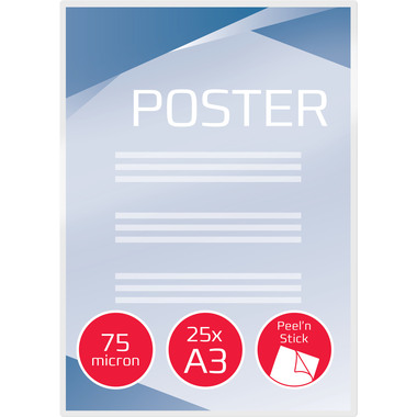 GBC Laminiertasche A3 3747526 glanz, 75my, selbstkl. 25 Stk