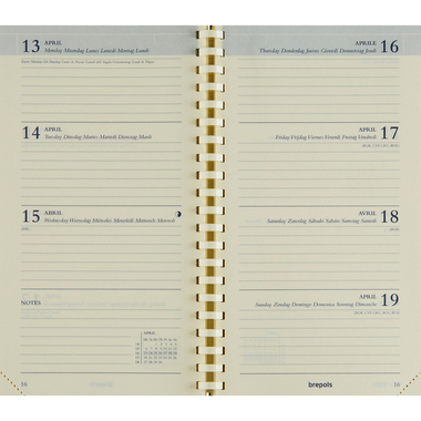 BREPOLS Agenda Interplan 2026 0.736.9900 1S/1P Rempl. chamois 8.9x16cm