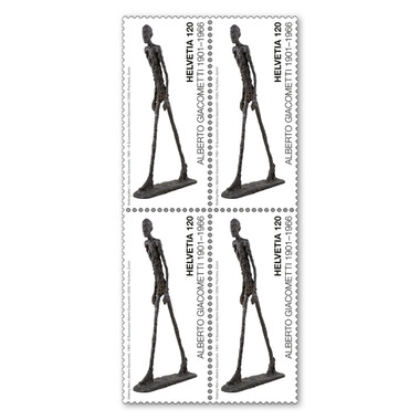 Viererblock «125 Jahre Alberto Giacometti» Viererblock (4 Marken, Taxwert CHF 4.80), gummiert, ungestempelt