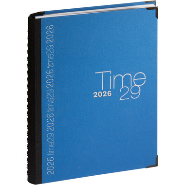 EXACOMPTA Tagesagenda Time 29W 2026 296122E 1T/1S blau Wire-O A4