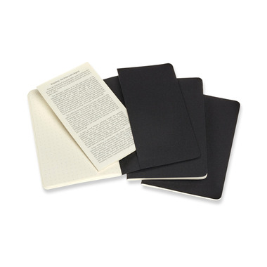 MOLESKINE Cahier 3x 14x1.2x9cm 719206 pointé, noir, 64 pages