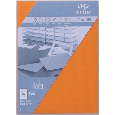 ARTOZ Karten 1001 A6 107326145 220g, orange 5 Blatt