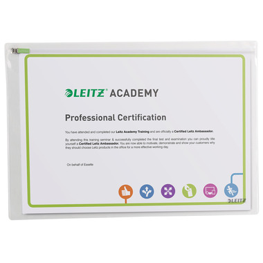 LEITZ Zip-Verschlusstasche L 40090000 transparent 2 Stück