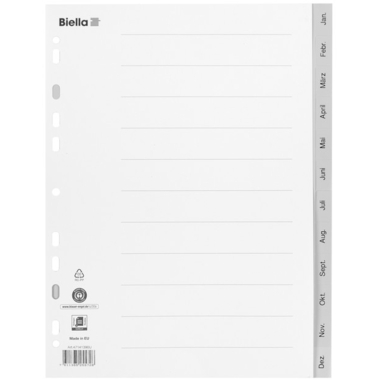 BIELLA Répertoire PP A4 47141390U gris Jan-Dez AL
