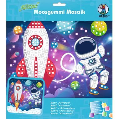 URSUS Mosaique carreés de mousse 8420019 Paillettes astronaute 25x25cm