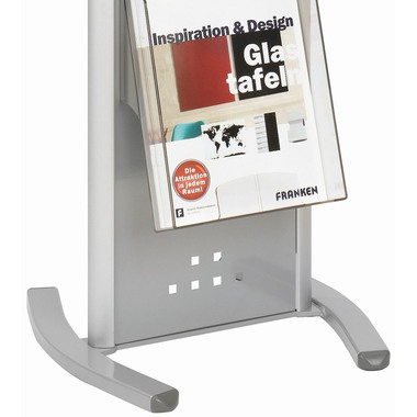 FRANKEN Prospektständer PSN804 4 Fächer, silber