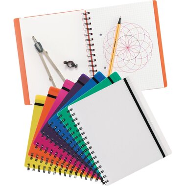 KOLMA Cahier spir.EASY KolmaFlex A5 06.551.11 jaune, quadr. 5mm 100 feuil.