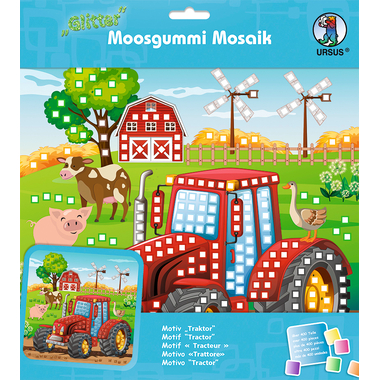 URSUS Moosgummi Mosaik 8420017 Glitter Traktor 25x25cm
