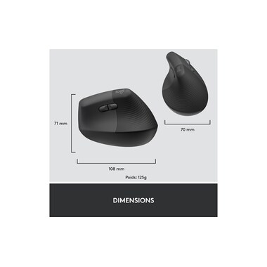 Logitech Souris ergonomique Lift for Business Graphite
