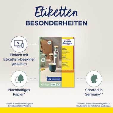 AVERY ZWECKFORM Etiketten A4/60mm L3416-100 weiss 1200 Stück