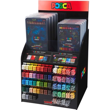 POSCA Display Pastel/Pencil KPA100 KPE200 50D 600 pezzi ass.