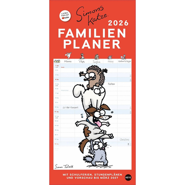 HEYE Calendrier familial 2026 23015+26 Simons Katze DE 21x45cm