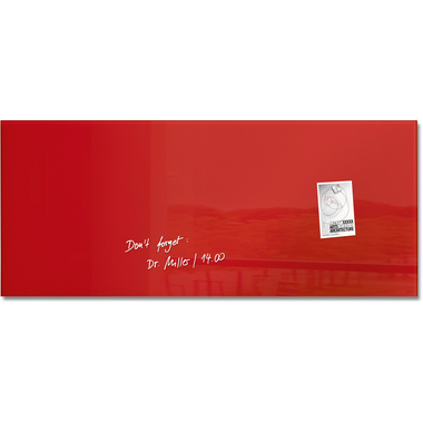 SIGEL Glass Aimantboard GL242 rouge 1300x550x15mm