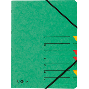 PAGNA Dossier de coll. EASY A4 24061-03 vert 7 compart.