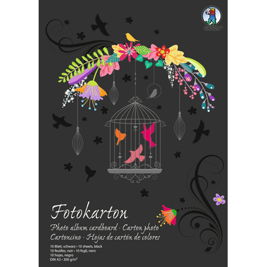 URSUS Fotokarton-Block A3 3814090SE 300g, schwarz 10 Blatt