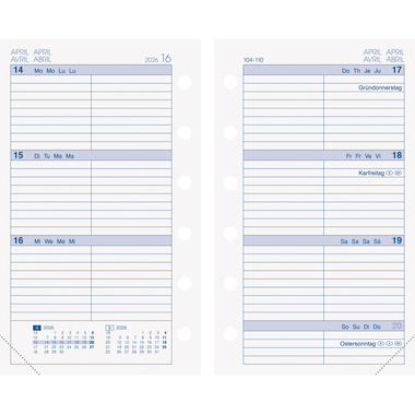 BRUNNEN Timer Mini+ 2026 1072700006 1S/2P ML 7.6x12.7cm