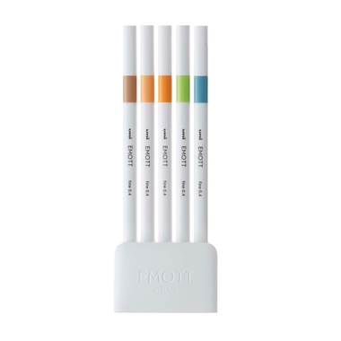UNI-BALL Fineliner Emott 0.4mm PEM-SY_5C_NO.6 nature 5 Stück