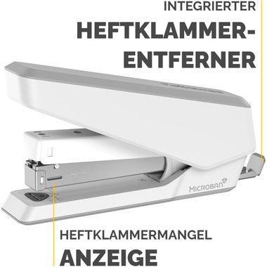 FELLOWES Heftgerät EasyPress LX850 5011801 Microban, weiss 25 Blatt