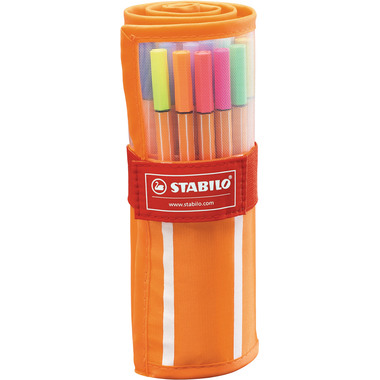 STABILO Fineliner Point 88 0.4mm 8830-2 25+5 Neon Rollerset