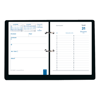 QUO-VADIS Agenda Bloc Planning 2027 032001Q 1T/1S schwarz FR 11.5x14.5cm