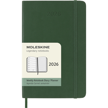 MOLESKINE Agenda Classic Pocket 2026 DSK1512WN2Y26 1W/1S myrtengrün SC 9x14cm