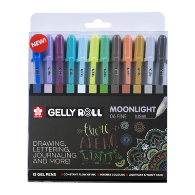 SAKURA Gelly Roll 0.35mm POXPGBMOO12A Moonlight, Cosmos 12 pezzi