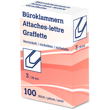 NEUTRAL Büroklammern Nr. 3 6204 28mm vernickelt 100 Stk.