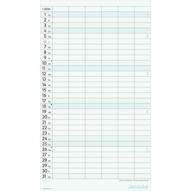 ALPHA EDITION Superplaner XL 2026 160282 1M/1S DE 6 Spalten 26x45cm