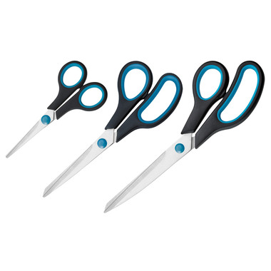 WESTCOTT Set Ciseaux 13/21/25cm N-9002700 noir/bleu 3 pcs