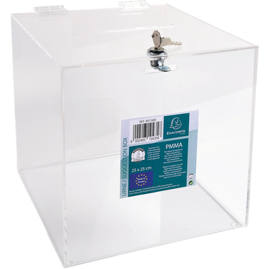 EXACOMPTA Urna 250x250x250mm 89158D trasparente, bloccabile